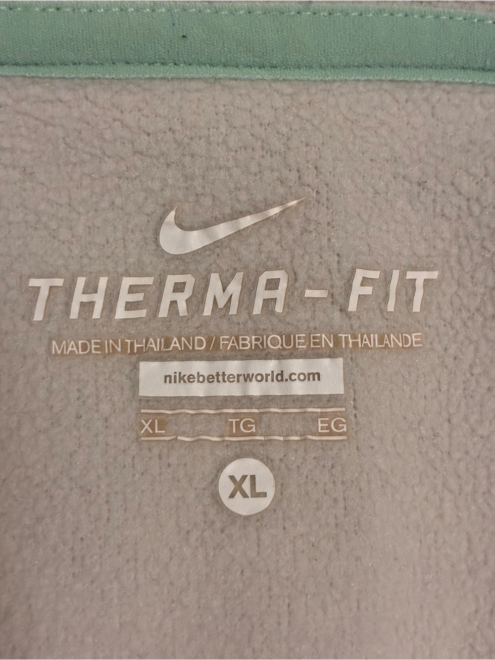 Nike Therma Fit Hoodie Heather Gray w/ Mint Green Swoosh Women’s Sz XL - Picture 8 of 11